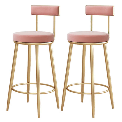 Tabouret de bar à ossature en métal moderne Bas dossier rond sans repose-pied avec repose-pieds