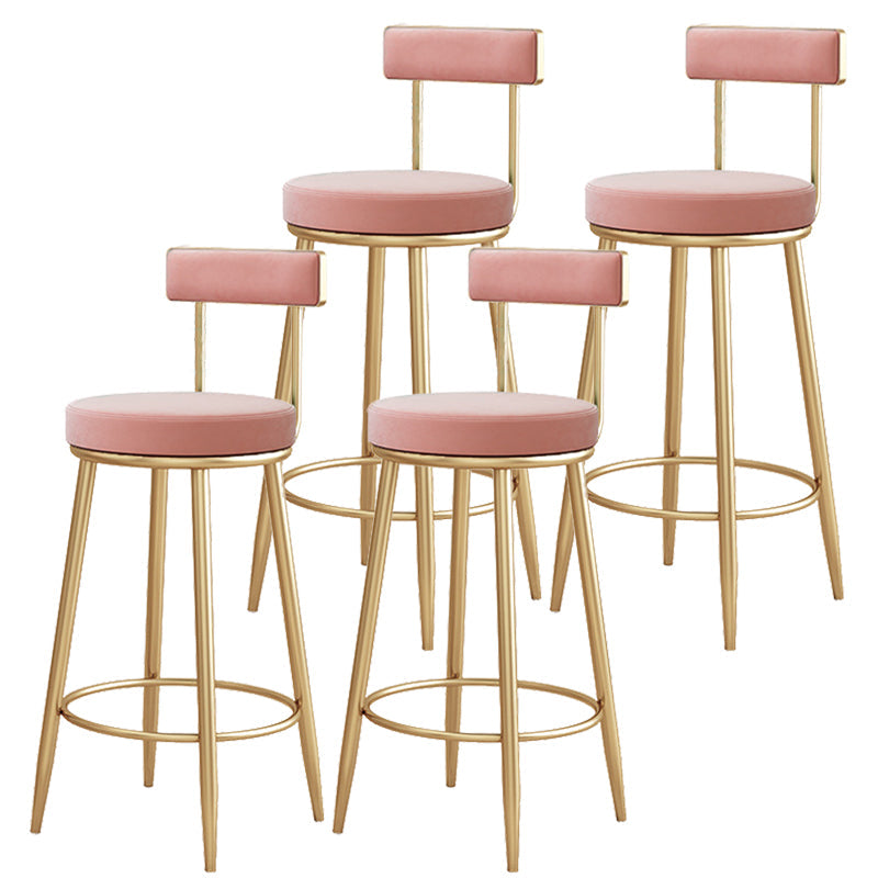 Tabouret de bar à ossature en métal moderne Bas dossier rond sans repose-pied avec repose-pieds