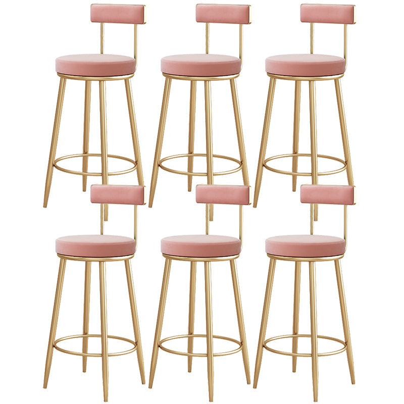 Tabouret de bar à ossature en métal moderne Bas dossier rond sans repose-pied avec repose-pieds