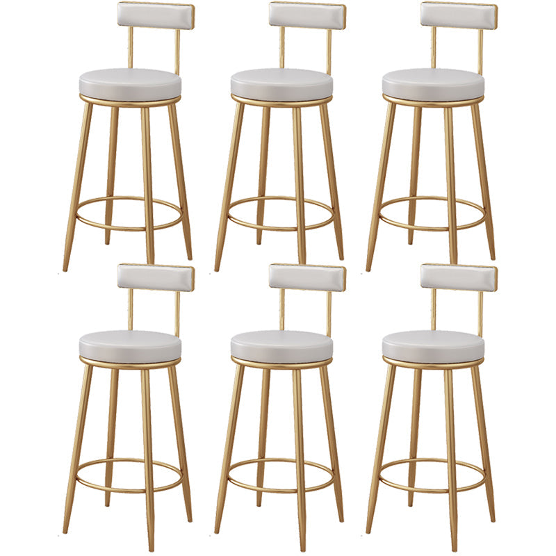 Tabouret de bar à ossature en métal moderne Bas dossier rond sans repose-pied avec repose-pieds