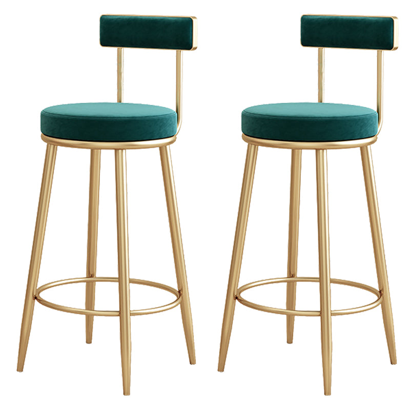 Tabouret de bar à ossature en métal moderne Bas dossier rond sans repose-pied avec repose-pieds