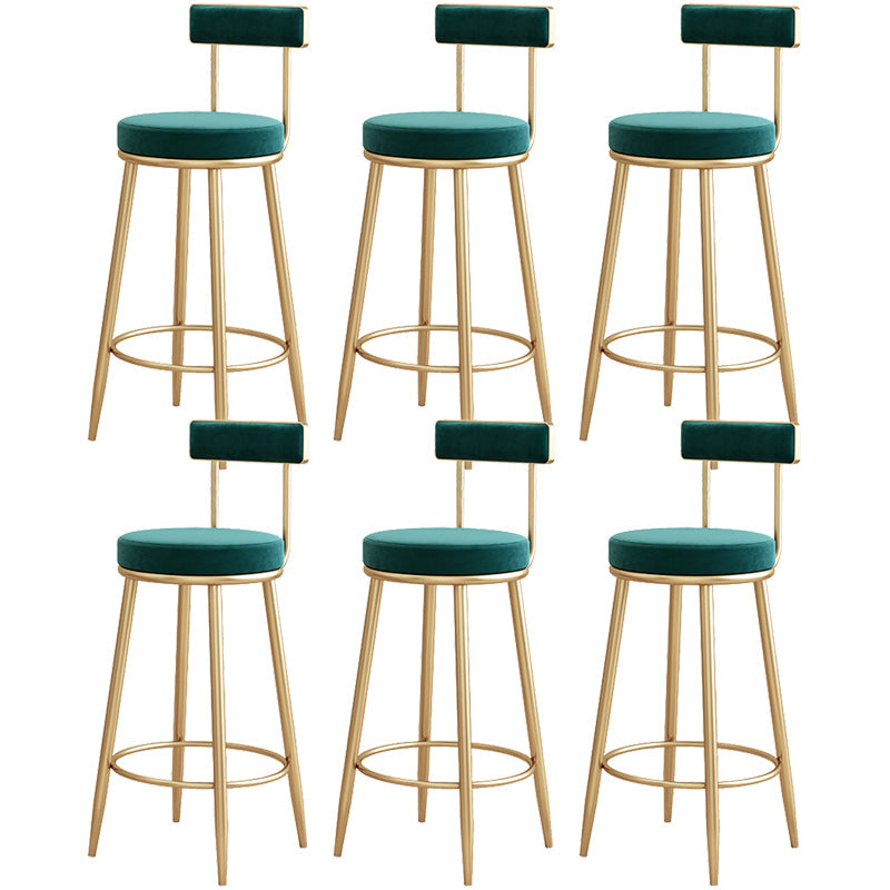 Tabouret de bar à ossature en métal moderne Bas dossier rond sans repose-pied avec repose-pieds