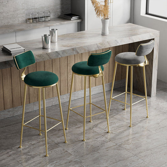 Tabouret de comptoir de style scandinave rembourré tabouret de bar rond avec repose-pied