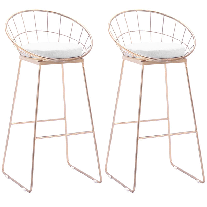 Scandinavian Style Counter Stool Upholstered Indoor Bar Stool with Footrest