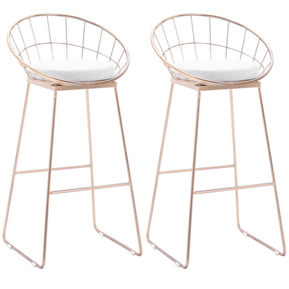 Scandinavian Style Counter Stool Upholstered Indoor Bar Stool with Footrest