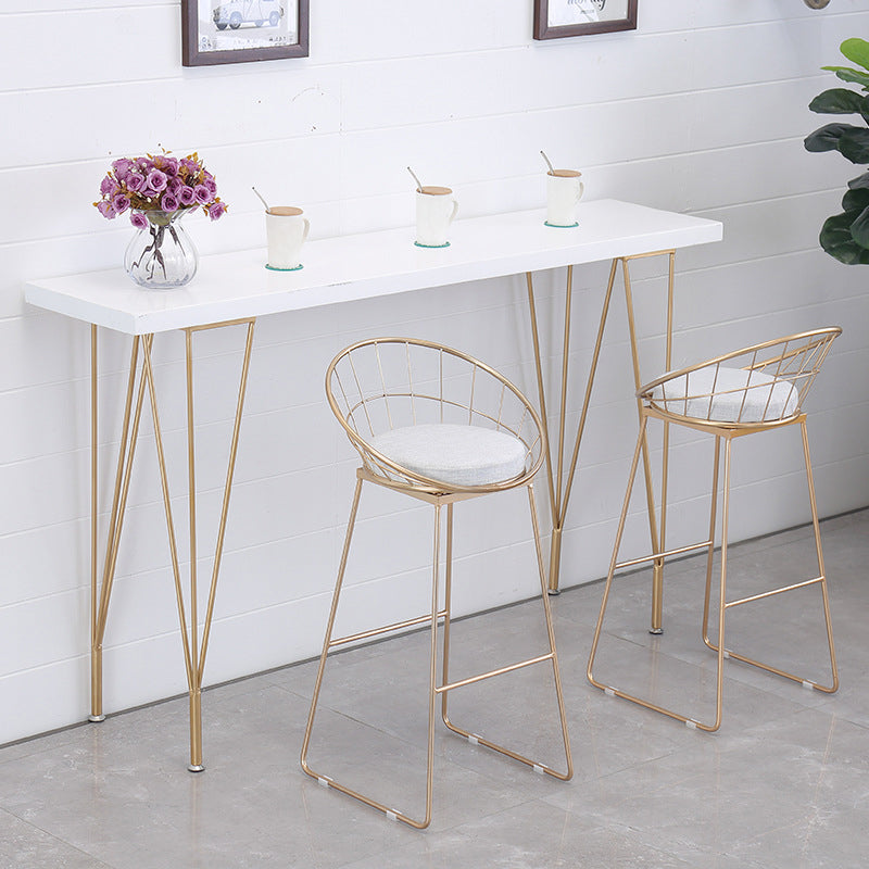Scandinavian Style Counter Stool Upholstered Indoor Bar Stool with Footrest