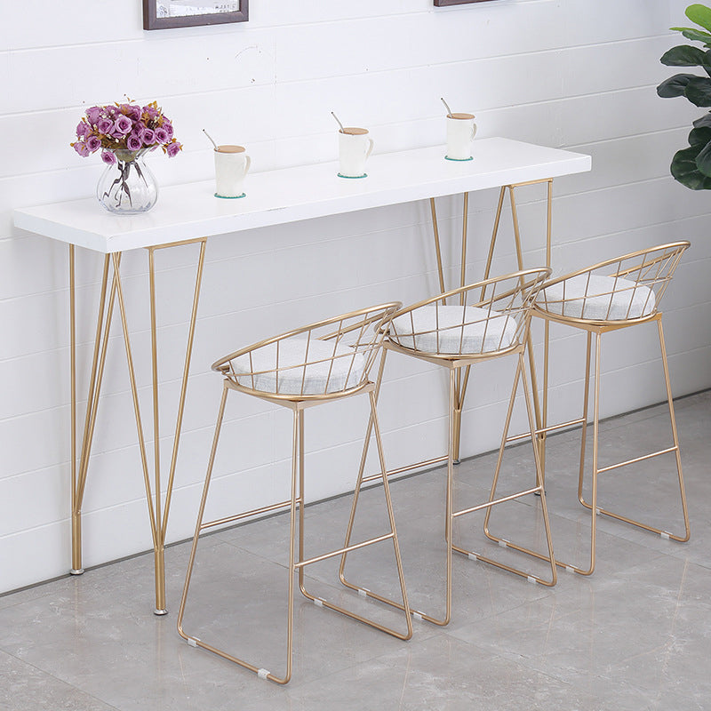 Scandinavian Style Counter Stool Upholstered Indoor Bar Stool with Footrest