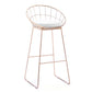 Scandinavian Style Counter Stool Upholstered Indoor Bar Stool with Footrest