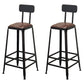 Tabouret de bar à dos basse de style brun de style contemporain avec jambes en métal