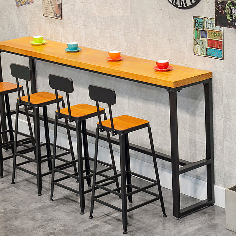 Tabouret de bar à dos basse de style brun de style contemporain avec jambes en métal