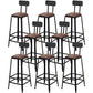 Tabouret de bar à dos basse de style brun de style contemporain avec jambes en métal