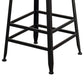 Tabouret de bar à dos basse de style brun de style contemporain avec jambes en métal