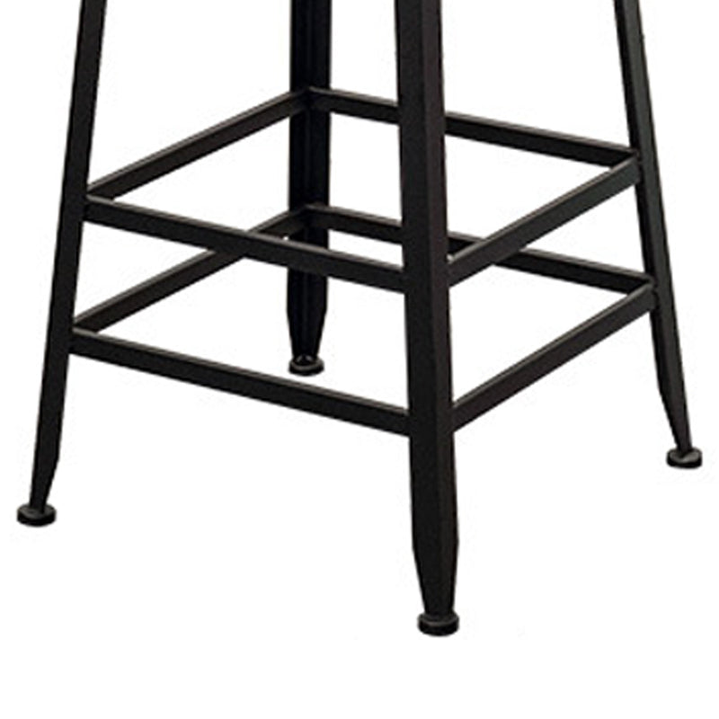 Tabouret de bar à dos basse de style brun de style contemporain avec jambes en métal