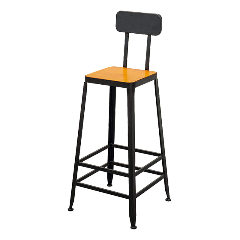 Tabouret de bar à dos basse de style brun de style contemporain avec jambes en métal
