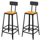 Tabouret de bar à dos basse de style brun de style contemporain avec jambes en métal
