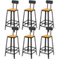 Tabouret de bar à dos basse de style brun de style contemporain avec jambes en métal