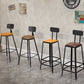 Tabouret de bar à dos basse de style brun de style contemporain avec jambes en métal