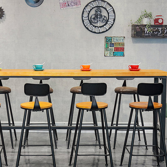 Sgabello da bar con baia da baia da bar marrone in stile contemporaneo con gambe metalliche