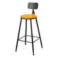 Tabouret de bar à dos basse de style brun de style contemporain avec jambes en métal