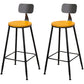 Tabouret de bar à dos basse de style brun de style contemporain avec jambes en métal