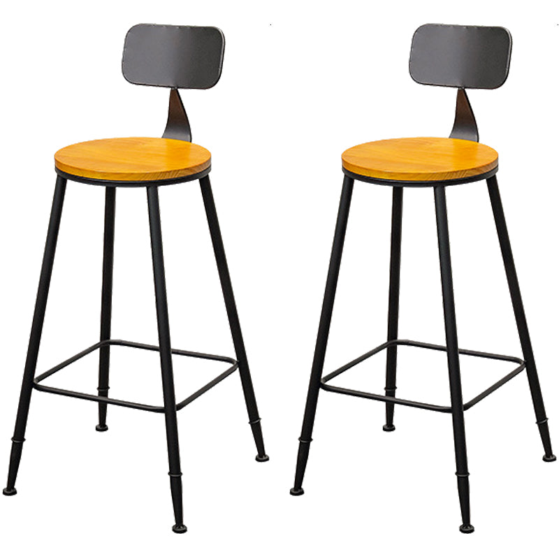 Tabouret de bar à dos basse de style brun de style contemporain avec jambes en métal