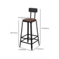 Tabouret de bar à dos basse de style brun de style contemporain avec jambes en métal