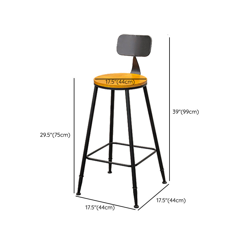 Tabouret de bar à dos basse de style brun de style contemporain avec jambes en métal