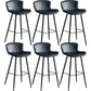 Contemporary Armless Bar Stool Faux Leather Bar Stool for Living Room Black 6 Piece Set Counter Stool(26"H) Clearhalo 'Bar Furniture' 'Bar Stools' 'bar_stools' 'furn' 'furn_bar_stools' 'Furniture' 'Kitchen & Dining Furniture' 6245182
