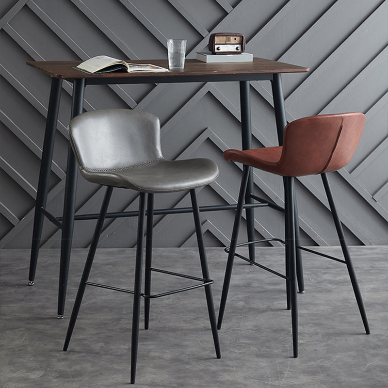 Contemporary Armless Bar Stool Faux Leather Bar Stool for Living Room Clearhalo 'Bar Furniture' 'Bar Stools' 'bar_stools' 'furn' 'furn_bar_stools' 'Furniture' 'Kitchen & Dining Furniture' 6245183