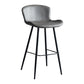 Contemporary Armless Bar Stool Faux Leather Bar Stool for Living Room Grey 1 Piece Counter Stool(26"H) Clearhalo 'Bar Furniture' 'Bar Stools' 'bar_stools' 'furn' 'furn_bar_stools' 'Furniture' 'Kitchen & Dining Furniture' 6245187