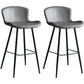 Contemporary Armless Bar Stool Faux Leather Bar Stool for Living Room Grey 2 Piece Set Counter Stool(26"H) Clearhalo 'Bar Furniture' 'Bar Stools' 'bar_stools' 'furn' 'furn_bar_stools' 'Furniture' 'Kitchen & Dining Furniture' 6245189