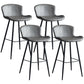 Contemporary Armless Bar Stool Faux Leather Bar Stool for Living Room Grey 4 Piece Set Counter Stool(26"H) Clearhalo 'Bar Furniture' 'Bar Stools' 'bar_stools' 'furn' 'furn_bar_stools' 'Furniture' 'Kitchen & Dining Furniture' 6245190