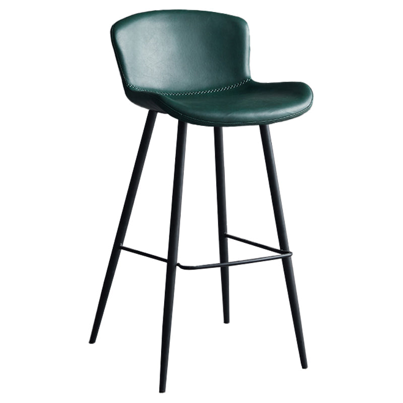 Contemporary Armless Bar Stool Faux Leather Bar Stool for Living Room Green 1 Piece Counter Stool(26"H) Clearhalo 'Bar Furniture' 'Bar Stools' 'bar_stools' 'furn' 'furn_bar_stools' 'Furniture' 'Kitchen & Dining Furniture' 6245196