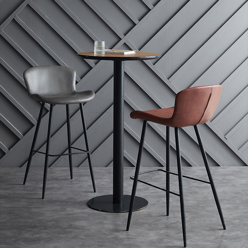 Contemporary Armless Bar Stool Faux Leather Bar Stool for Living Room Clearhalo 'Bar Furniture' 'Bar Stools' 'bar_stools' 'furn' 'furn_bar_stools' 'Furniture' 'Kitchen & Dining Furniture' 6245197