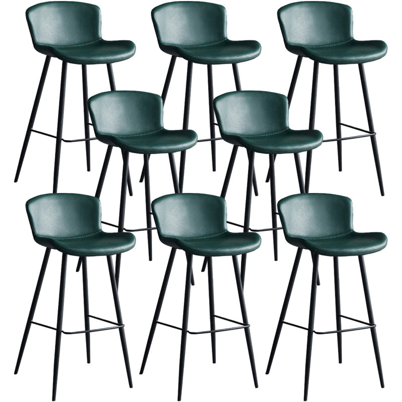 Contemporary Armless Bar Stool Faux Leather Bar Stool for Living Room Green 8 Piece Set Counter Stool(26"H) Clearhalo 'Bar Furniture' 'Bar Stools' 'bar_stools' 'furn' 'furn_bar_stools' 'Furniture' 'Kitchen & Dining Furniture' 6245203