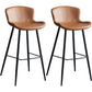 Contemporary Armless Bar Stool Faux Leather Bar Stool for Living Room Brown 2 Piece Set Counter Stool(26"H) Clearhalo 'Bar Furniture' 'Bar Stools' 'bar_stools' 'furn' 'furn_bar_stools' 'Furniture' 'Kitchen & Dining Furniture' 6245209