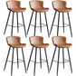 Contemporary Armless Bar Stool Faux Leather Bar Stool for Living Room Brown 6 Piece Set Counter Stool(26"H) Clearhalo 'Bar Furniture' 'Bar Stools' 'bar_stools' 'furn' 'furn_bar_stools' 'Furniture' 'Kitchen & Dining Furniture' 6245211