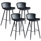 Contemporary Armless Bar Stool Faux Leather Bar Stool for Living Room Black 4 Piece Set Bar Stool(30"H) Clearhalo 'Bar Furniture' 'Bar Stools' 'bar_stools' 'furn' 'furn_bar_stools' 'Furniture' 'Kitchen & Dining Furniture' 6245219
