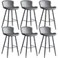 Contemporary Armless Bar Stool Faux Leather Bar Stool for Living Room Grey 6 Piece Set Bar Stool(30"H) Clearhalo 'Bar Furniture' 'Bar Stools' 'bar_stools' 'furn' 'furn_bar_stools' 'Furniture' 'Kitchen & Dining Furniture' 6245225
