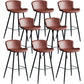 Contemporary Armless Bar Stool Faux Leather Bar Stool for Living Room Red 8 Piece Set Bar Stool(30"H) Clearhalo 'Bar Furniture' 'Bar Stools' 'bar_stools' 'furn' 'furn_bar_stools' 'Furniture' 'Kitchen & Dining Furniture' 6245235