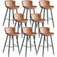 Contemporary Armless Bar Stool Faux Leather Bar Stool for Living Room Brown 8 Piece Set Bar Stool(30"H) Clearhalo 'Bar Furniture' 'Bar Stools' 'bar_stools' 'furn' 'furn_bar_stools' 'Furniture' 'Kitchen & Dining Furniture' 6245240