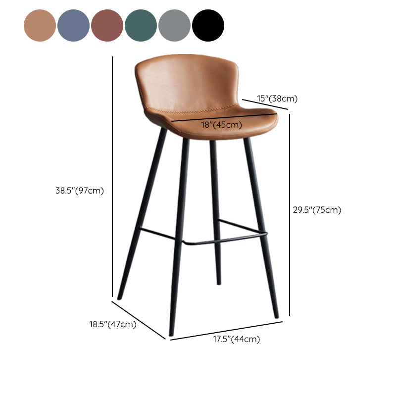 Contemporary Armless Bar Stool Faux Leather Bar Stool for Living Room Clearhalo 'Bar Furniture' 'Bar Stools' 'bar_stools' 'furn' 'furn_bar_stools' 'Furniture' 'Kitchen & Dining Furniture' 6245246