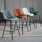Modern Faux Leather Counter Stool Low Back Bar Stool with Footrest Clearhalo 'Bar Furniture' 'Bar Stools' 'bar_stools' 'furn' 'furn_bar_stools' 'Furniture' 'Kitchen & Dining Furniture' 6245276