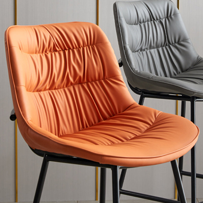 Modern Faux Leather Counter Stool Low Back Bar Stool with Footrest Clearhalo 'Bar Furniture' 'Bar Stools' 'bar_stools' 'furn' 'furn_bar_stools' 'Furniture' 'Kitchen & Dining Furniture' 6245281