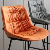 Modern Faux Leather Counter Stool Low Back Bar Stool with Footrest Clearhalo 'Bar Furniture' 'Bar Stools' 'bar_stools' 'furn' 'furn_bar_stools' 'Furniture' 'Kitchen & Dining Furniture' 6245281