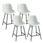 Modern Faux Leather Counter Stool Low Back Bar Stool with Footrest White 4 Piece Set Counter Stool(26"H) Clearhalo 'Bar Furniture' 'Bar Stools' 'bar_stools' 'furn' 'furn_bar_stools' 'Furniture' 'Kitchen & Dining Furniture' 6245284