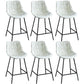 Modern Faux Leather Counter Stool Low Back Bar Stool with Footrest White 6 Piece Set Counter Stool(26"H) Clearhalo 'Bar Furniture' 'Bar Stools' 'bar_stools' 'furn' 'furn_bar_stools' 'Furniture' 'Kitchen & Dining Furniture' 6245286