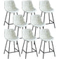 Modern Faux Leather Counter Stool Low Back Bar Stool with Footrest White 8 Piece Set Counter Stool(26"H) Clearhalo 'Bar Furniture' 'Bar Stools' 'bar_stools' 'furn' 'furn_bar_stools' 'Furniture' 'Kitchen & Dining Furniture' 6245287
