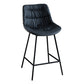 Modern Faux Leather Counter Stool Low Back Bar Stool with Footrest Blue 1 Piece Counter Stool(26"H) Clearhalo 'Bar Furniture' 'Bar Stools' 'bar_stools' 'furn' 'furn_bar_stools' 'Furniture' 'Kitchen & Dining Furniture' 6245289