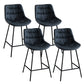 Modern Faux Leather Counter Stool Low Back Bar Stool with Footrest Blue 4 Piece Set Counter Stool(26"H) Clearhalo 'Bar Furniture' 'Bar Stools' 'bar_stools' 'furn' 'furn_bar_stools' 'Furniture' 'Kitchen & Dining Furniture' 6245293